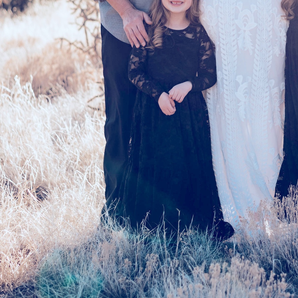 Black Lace Sheer Long Dress